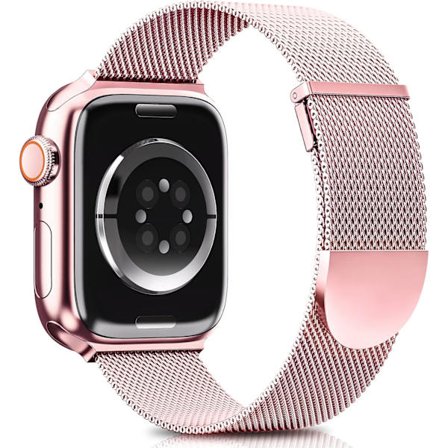 Nytt armband kompatibelt med Apple Watch-armband 41 mm 40 mm 38 mm, Dubbelt magnetiskt justerbart ersättningsarmband för iWatch-serien, Rosrosa