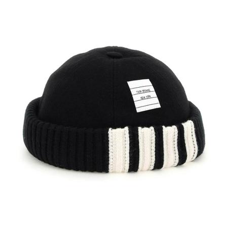 Thom Browne melton hat with rib knit cuff Sort, Herre Accessories