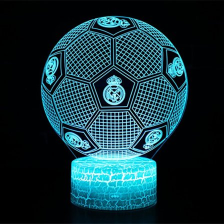 3D Phantom Fotballampe Real Madrid 7 Farger LED Touch Bordlampe Soverom Nattlampe Gave Nasjonaldag-XF17-