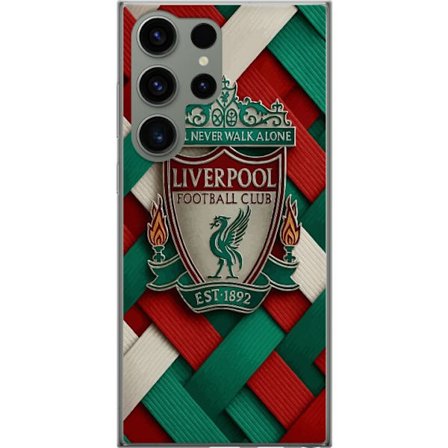Yhteensopiva Puhelinkuori Samsung Samsung Galaxy S23 Ultra Liverpool Football Clubin tunnus, jossa You'll Never Walk Alone voimakkaassa graafisessa su