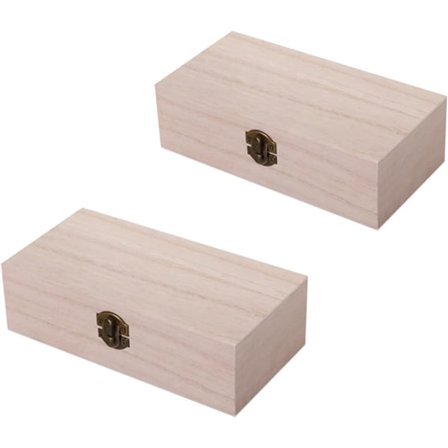 Træ Opbevaringskasser til Te Smykker Sæt med 2 Retro Stil Boligindretning Let Åben Luk