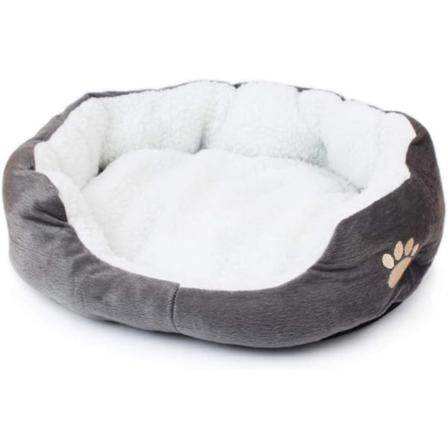 Husdyrseng for katter og små til mellomstore hunder Kurv med pute rund eller oval munkform Hekkende kjæledyrseng, grå, 50 * 40, B