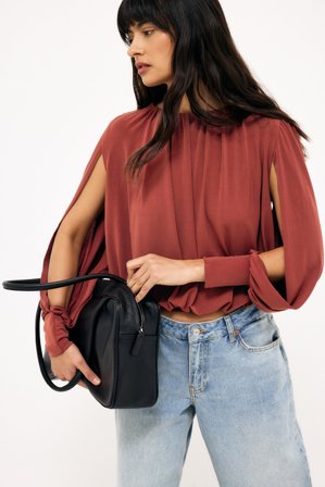 NA-KD - Bluse med splitt i ermene - Bluser - Oransje - XL