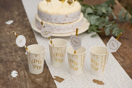 Sugrör Bröllop 8-pack - Bröllop Dekoration - Kalaslagret.se