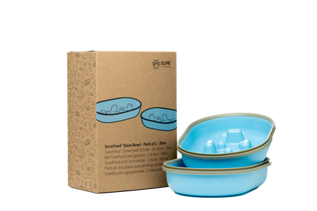 SureFeed - Slow Bowl - Blå 2-pakning - Katt - Matplass og vannfontener for katt - Fôrautomater for katt - ZOO.no