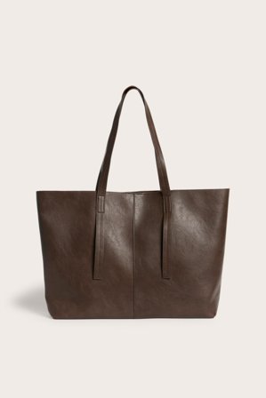 Kappahl | Torba tote z imitacji skóry | Ciemnobrązowy