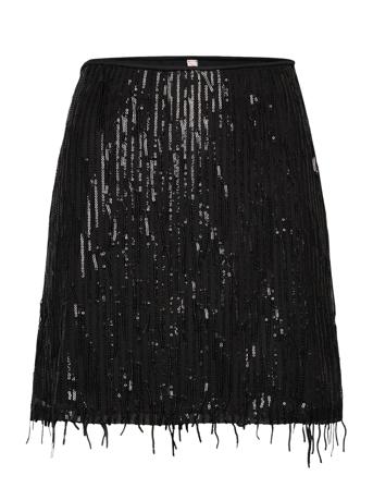 Onlspacy Short Sequins Skirt Wvn Kort Nederdel Black ONLY