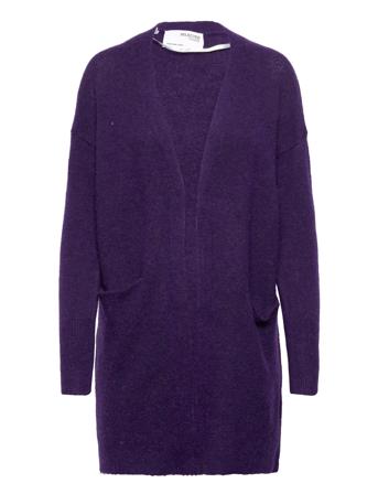 Slflulu New Ls Knit Long Cardigan B Strikkegenser Cardigan Lilla Selected Femme