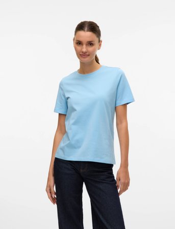 Vero Moda Vmpaulina Ss T-Shirt Jrs Noos - Blue - XS