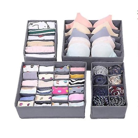 Oppbevaringsbokser for undertøy, sorteringsboks, garderobesystem, organiseringssystem for brett