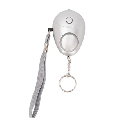 Trygg Lyd Personlig Alarm Bærbar 130DB Nød Sikkerhetsalarm med LED-lys for Kvinner Menn Barn Eldre Sølv