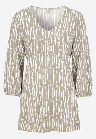 Cellbes of Sweden - Jerseytunika med empiresnit i beige / mønstret til damer i størrelse 46/48