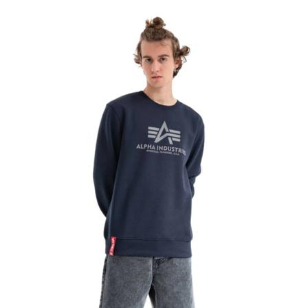 Alpha Industries BluzaBasic Trui Reflective Point 07 S , Blauw , Heren , Maat: S