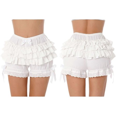 Kvinner Jente Maskerade Party Kostyme Ruffle Bloomers Sløyfeknute Frilly Truser Solid Farge Shorts