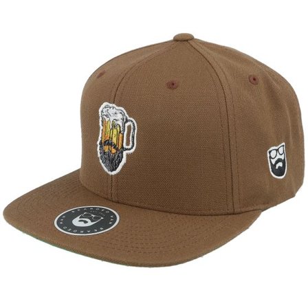 Bearded Man - Brun snapback Keps - Beer Man Logo Tan Snapback @ Hatstore