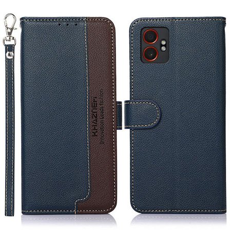 KHAZNEH Samsung Galaxy Xcover 7 Pro Plånboksfodral Blå/Brun