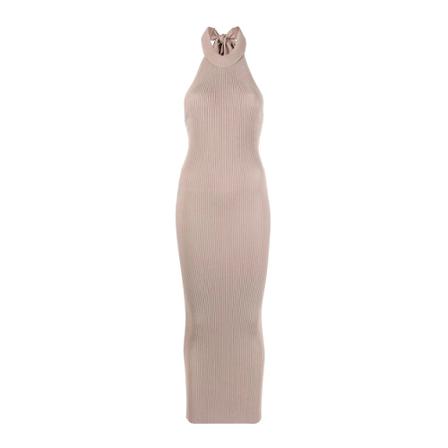 Federica Tosi, Sleeveless knit maxi dress Beżowy, Kobieta, Rozmiar: 2XS