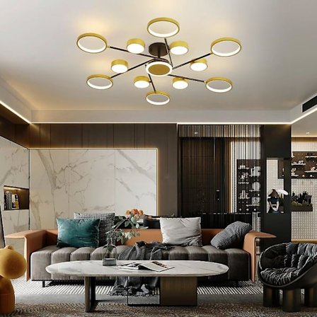 120cm LED-kronljus med dimmer, 3 färger, geometrisk pendel