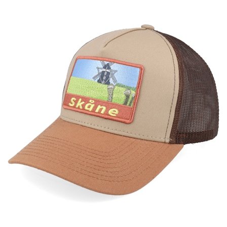Wild Spirit - Beige trucker Czapka Z Daszkiem - Swedish Skåne Landscape Khaki/Brown/Camel A-Frame Trucker @ Hatstore