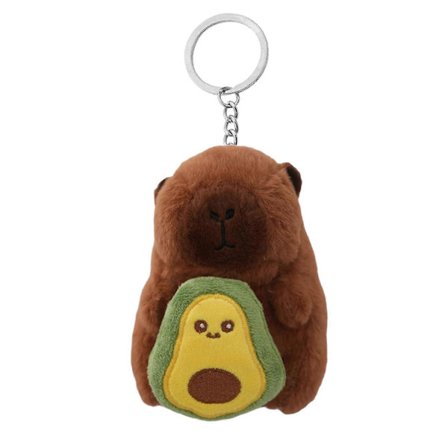 Tecknad Plysch Capybara Nyckelring Härlig Djur Nyckelring Hänge Barn Ryggsäck Prydnad Nyckelhållare Hänge GS