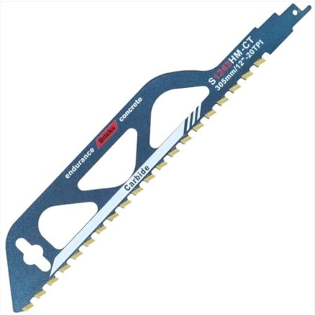 Reciprokerande sågblad, tigersågsten, volframkarbid, metallstål, trä, för lättbetong, tegel, cementplattor och betong, längd