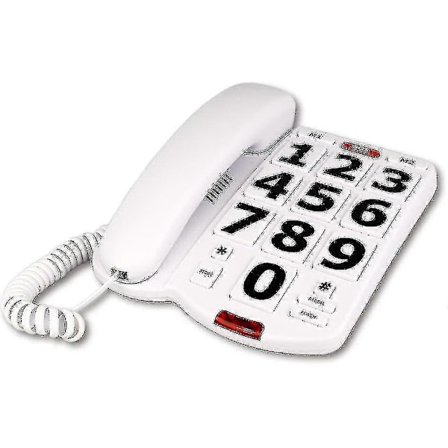 Seniorvennlig fasttelefon med store knapper, perfekt for eldre og hørselshemmede