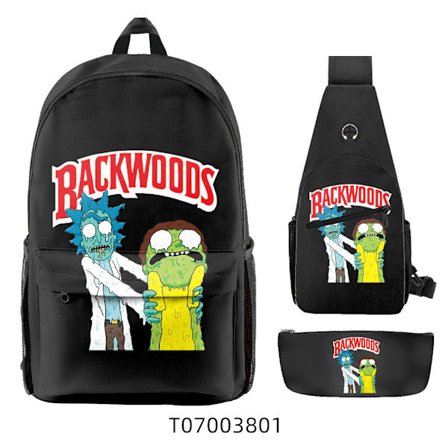 Ny tegneserie BACKWOODS tredelt skolesekk for grunnskole- og videregående elever