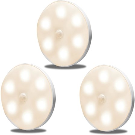 Ultra tynn LED-nattlys med bevegelsessensor, USB-oppladbar