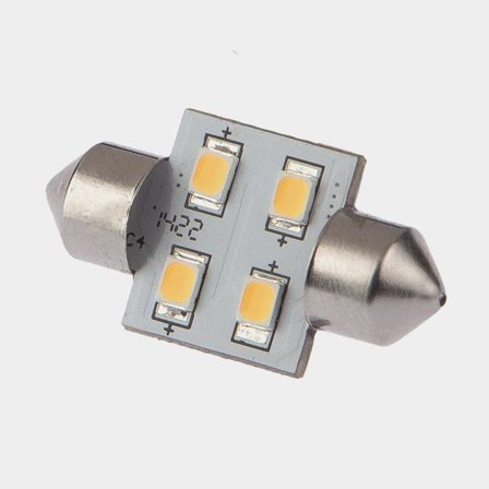 LED-lampa NauticLED, 10 - 30 V, 0.7 W, Ø16 x 31 mm, Pinol, med varmvitt sken, 1-pack
