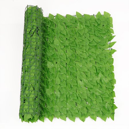 Kunstig eføyblader hekkrull, kunstig hekk, kunstig eføyblader dekor, øyeblikkelig grønt plast personvern gjerde, UV-bestandig, 1 x 3 M