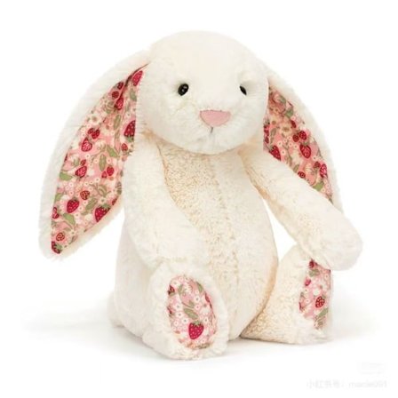 Jellycat Blossom Bunny Cherry pehmolelu, keskikokoinen 31cm, valkoinen
