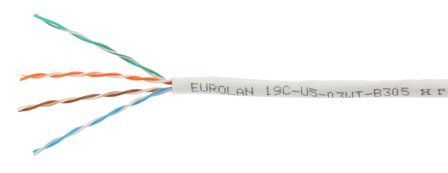 Eurolan 19D-U5-23WT-0 Datakabel Ø 0,565 mm, 1 m, Stikkontakter & kabler