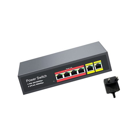 Metallhölje 4 Port Gigabit POE Switch 48V Säkerhetsanvändning för CCTV-system