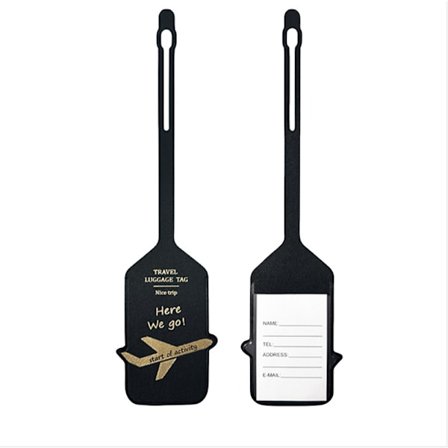 Tyylikäs PU-nahkainen matkatavaramerkki helppoon tunnistamiseen Black