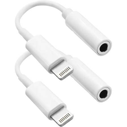 2-pak iPhone 3,5 mm Hovedtelefonadapter Lightning til 3,5 mm Hovedtelefon/Hovedtelefonstik Audiokonverter med iPhone 14 13 12 11 Pro XR XS Max X 8 7..