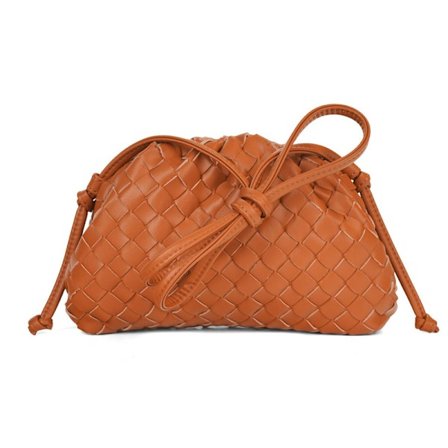 Molnryggsekk 2024 ny stil veske dame ku skinn rynkete dumpling veske dame håndveske skulderveske MJ51 brun brown brown brown