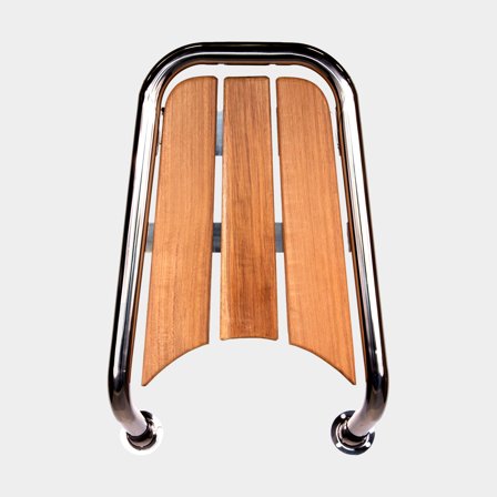 Boegspriet voor motorboot NOCK Bowbase, teak & zuurbestendig roestvrij staal, 28 x 55 x 36 cm