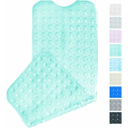 Badmatta, badrumsmatta med 200 sugproppar, halkfri badrumsmatta 100 x 40 cm (grön)