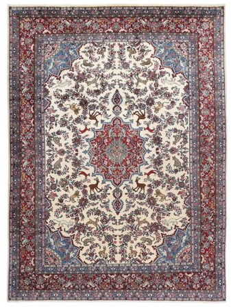 Medaille Groot Hamadan Shahrbaf Vloerkleed 260X354 Wol