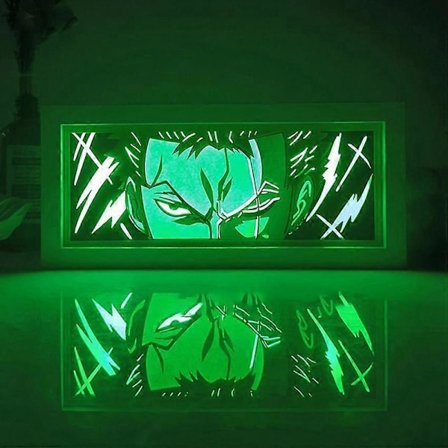 One Piece Anime 3D Papercut Lysboks Manga Skyggeboks LED Skrivebord Nattlys