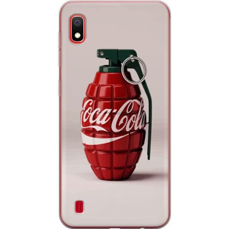 Kompatibel Mobilcover til Samsung Samsung Galaxy A10 Kunstnerisk illustration af Coca Cola granatæble i rødt og grønt, pop art inspireret motiv med