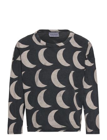 Moon All Over Long Sleeve T-Shirt T-shirts Long-sleeved T-shirts Svart Bobo Choses