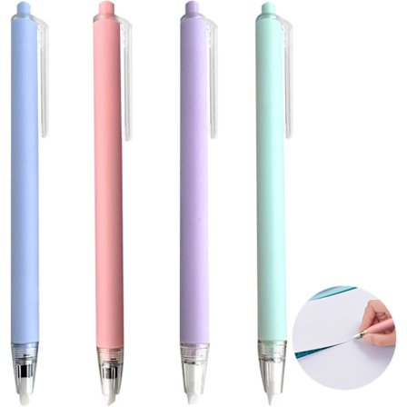 4 stk. Morandi Farve Udtrækkelig Papirskærer Pen, Kunsthåndværk Keramisk Blad, Sikker Hobbykniv med Præcisionsblad til Skole og Hjem