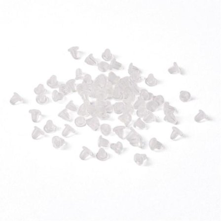 Drygt 150 Pluppar/bakstycke till örhängen i nickelfri latex