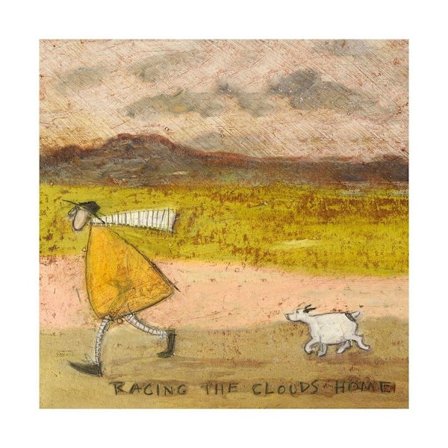 Sam Toft Racing The Clouds Hemtryck 40cm x 40cm Rosa/Gul
