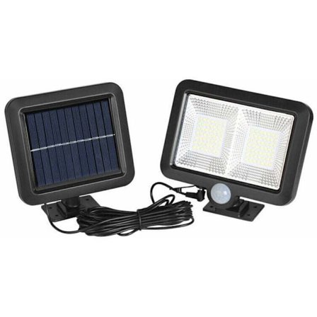 Solcellelampe utendørs med bevegelsessensor og 5M kabel, IP65 vanntett LED-spotlight for hage, garasje, balkong - Kompatibel med Fonepro, DEBUN