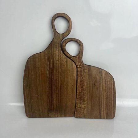 Skärbräda i valnötsträ – Massiv träskärbräda med handtag *Akacia 3*
