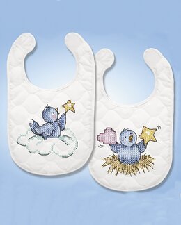 Stickpackung Lätzchen Singvögel 2-er Pack