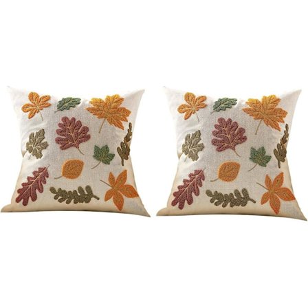 Dekorativa Höstkuddfodral 45x45 cm 1/2/3-Pack Soffa Vardagsrum Lönnlöv Pumpa_OF