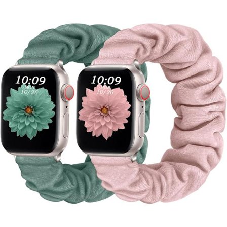 Rosa/Grønn - 2-pakning klokkereimer for Apple Watch-reim 38 mm 40 mm 41 mm Justerbar fjærklemme for iWatch-reim Serie 8 7 6 5 4 3 2 1 SE Ultra,